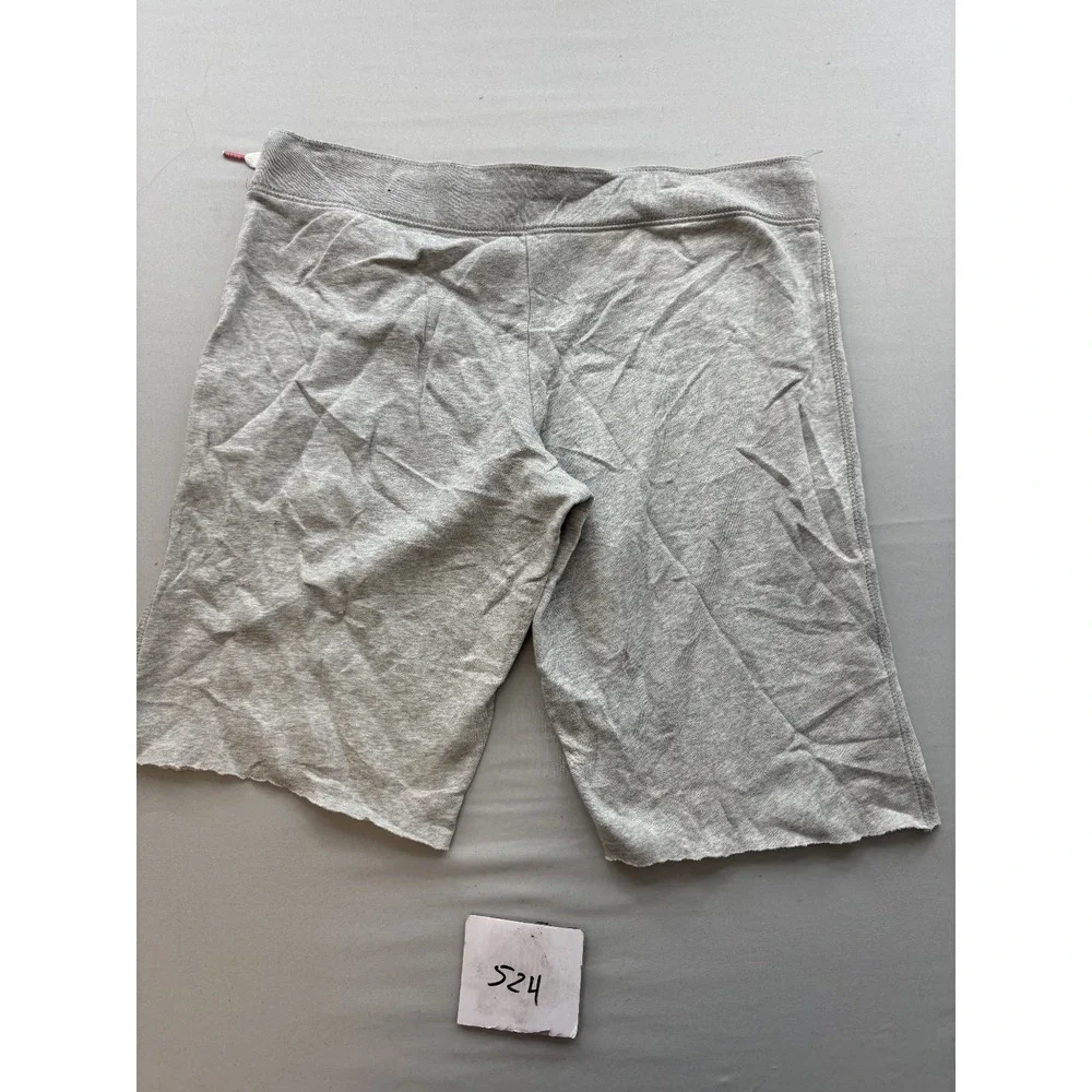 Aeropostale Womens Gray Fleece Sweat Shorts Pink Logo Drawstring Large